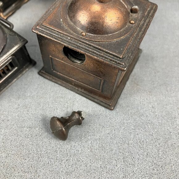 6 Metal Miniature Furniture-Grinder(knob broken)  Victrola Cash Register Bass - Picture 6 of 12